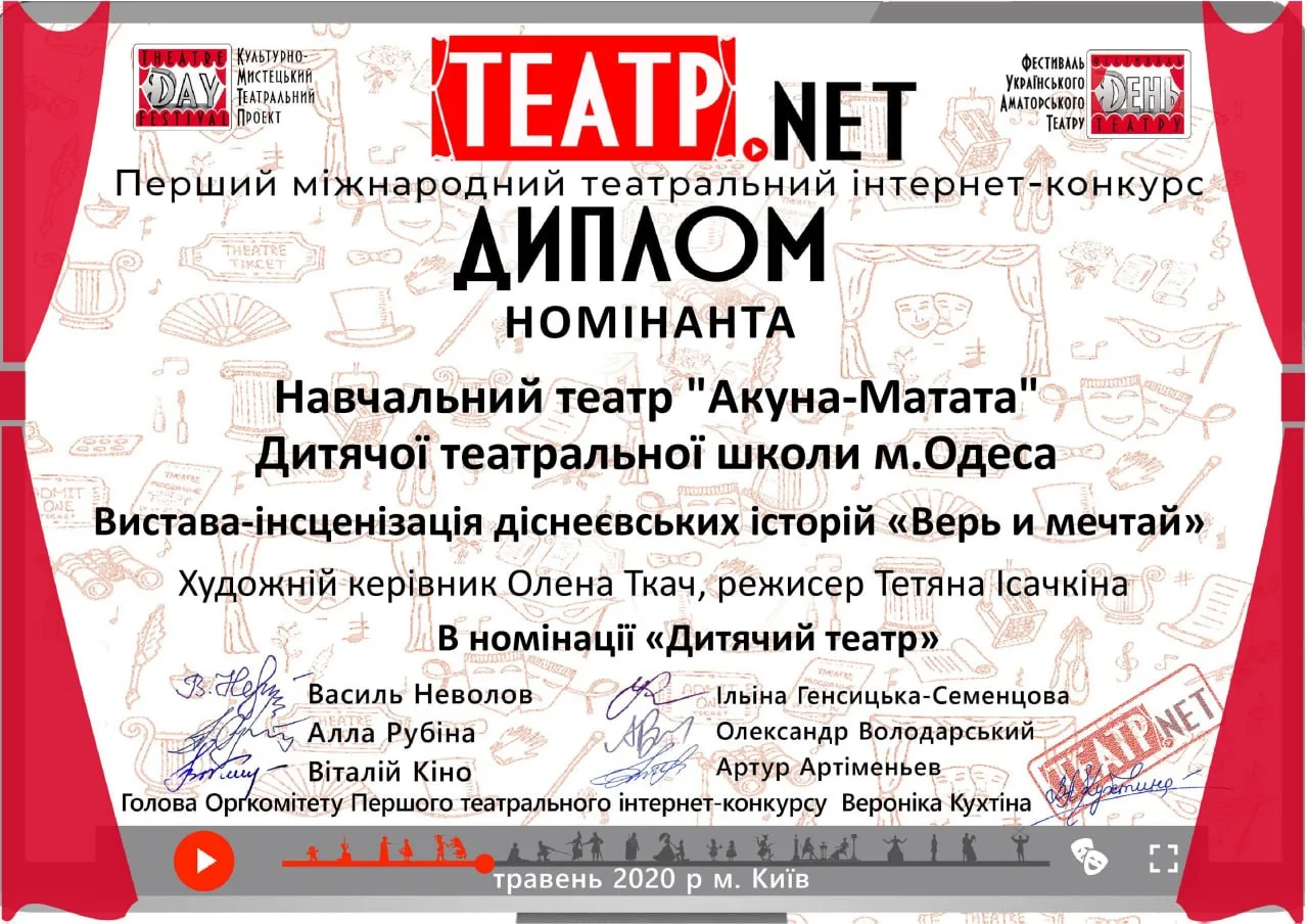 Дипломи — Театр.NET