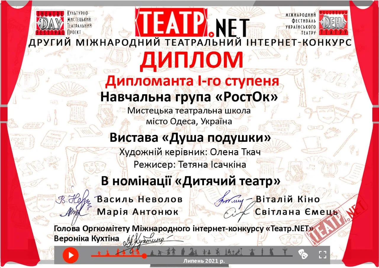Дипломи — Театр.NET